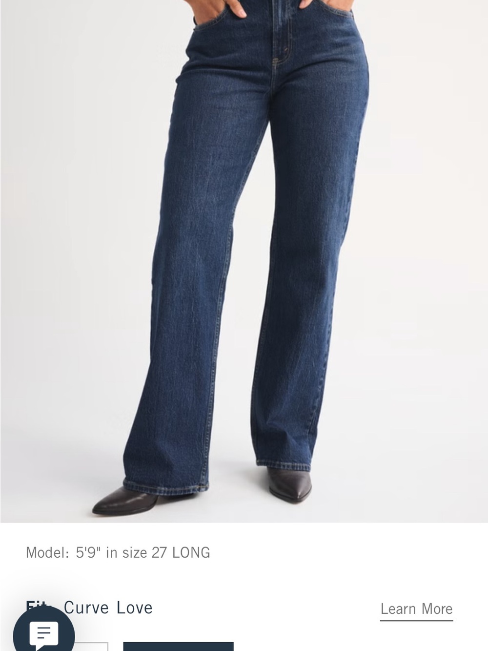 Abercrombie & Fitch Dark Blue Wide Leg Jeans